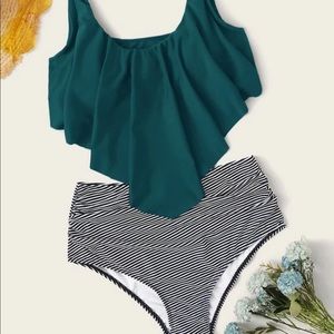 SHEIN 2 Piece High Waisted Swimsuit Size XL